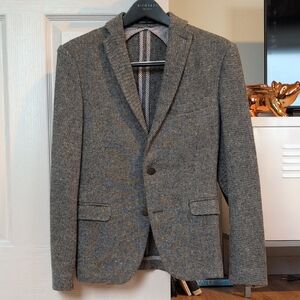 Zara Man Textured Gray Blazer